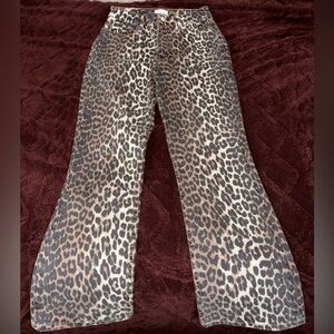 Ganni Leopard-Print Betzy Cropped Jeans Size 27